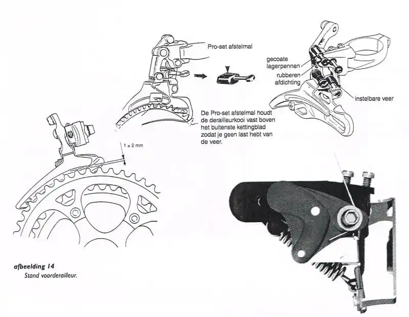 Afstellen voorderailleur