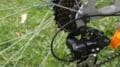 De achterderailleur.