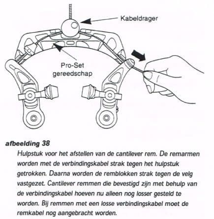 Hulpstuk voor het afstellen van de cantilever rem
