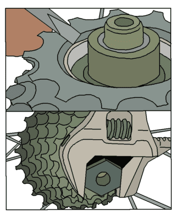 Cassette vast draien met Tool