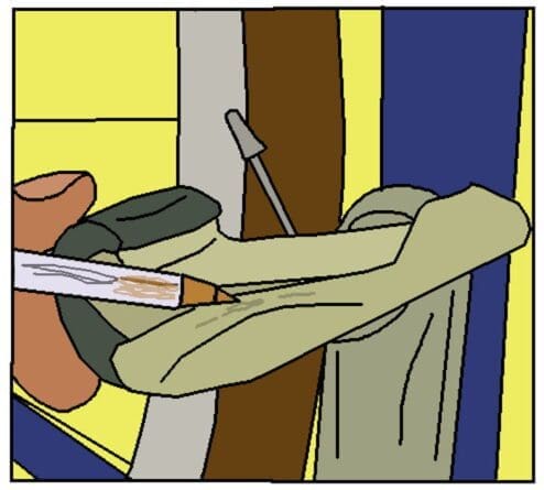 Beschadiging zijkant pedaal