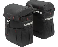 New Looxs Vigo Double - Dubbele Fietstas - Geschikt voor Electrische Fietsen - Ingebouwde MIK adapter - Afneembare Fietstas met Modern Design - 37 Liter - Zwart