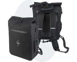 Voltano Luxe E-bike Fietstas / Rugtas - Zwart - 28L - 100% Waterdicht - Met Schouderband - Met Groot Laptop Vak