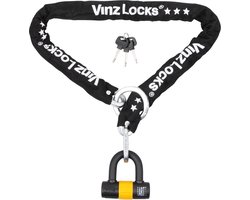 VINZ Kungur ART 3 Kettingslot | ART 3 Slot Scooter / Fiets / Bakfiets / E-Bike / Fatbike | 3 Sleutels | Lichtgewicht 2,8kg | Extra Reikwijdte door Loop / Ring | Scooterslot / Fietsslot / Fatbike slot | 100cm