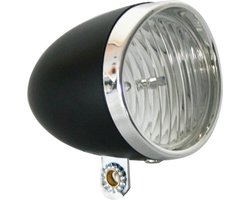 Ikzilight Retro koplamp - 3x LED - Zwart - Batterij - Zichtbaar tot 800 meter