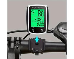 Multifunctionele Fietscomputer – Kilometerteller Fiets – Dag & Nacht Verlichting – Geschikt voor Racefiets, MTB, Vouwfiets en Meer