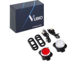 Vubio LED Fietsverlichting USB Oplaadbaar – Waterdichte Fietslampjes Led Set Wit en Rood – 500 Lumen - Stadsfiets - Mountainbike