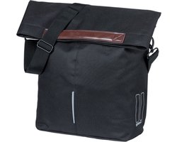 Basil City - Fietsshopper - Enkele Fietstas - 14-16 Liter - Waterafstotend - Reflectiedetails - Zwart