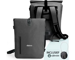 100% Waterdicht Enkele Fietstas Zwart - 3-in-1 Fietsrugzak - Fietstassen voor Elektrische fietsen - Inclusief laptophoes & cijferslot