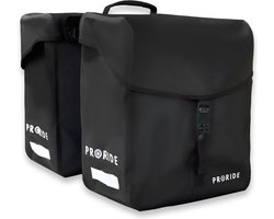 Dubbele Fietstas Proride - 100% Waterdicht - 40 Liter - Zwart - Fietstassen Electrische Fietsen - Geschikt voor MIK adapter - Bagagedrager - Reflector - Magnetische sluiting