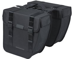Basil Tour - dubbele fietstas MIK - 28L - zwart - waterafstotend - ton-sur-ton-reflectie