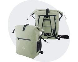 Voltano Luxe Fietstas / Rugtas 28L - Mint Groen - Enkele Pakaftas - 100% Waterdicht - Met Laptop Compartiment