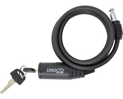 Dresco Kabelslot 150/6 | Kabelslot voor Fiets - 150cm - Rond 6mm - Zwart