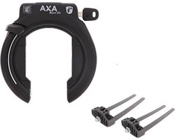 AXA Block XXL - Ringslot voor fietsen met brede banden - ART 2 sterren keurmerk – Frameslot met flexmount bevestiging set - Met plug-in mogelijkheid- Zwart