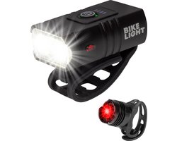 Nuvance Fietsverlichting - Fietslamp - 6 standen - 1000 Lumen - Fietslampje - Voorlicht - Achterlicht - USB oplaadbaar