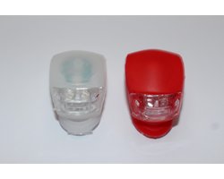 Fietslampjes set - LED voorlicht & achterlicht - Inclusief batterijen - Waterdicht