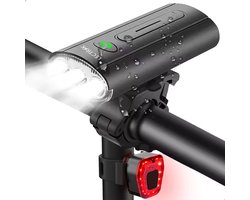 Fietslamp - Fietsverlichting - Oplaadbaar Fietslicht Set - Voorlicht & Achterlicht Fiets - Waterdicht Fietslampje - Fietslamp voorlicht - Koplamp - Fietslampjes