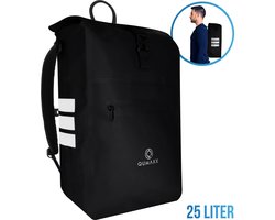 3 in 1 Luxe Fietstas Zwart Qumaxx 25 liter – Met Laptopvak - Ook geschikt als Rugzak en Schoudertas- Enkele Fietstas Waterdicht – Fietstassen Electrische Fietsen en Gewone Fietsen – Met Reflectoren - Fietstas voor Bagagedrager