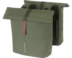 Basil City - Dubbele Fietstas - 32 liter - Waterafstotend - Reflectiedetails - Moss green