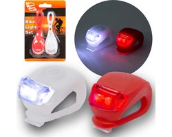 Siliconen Fietslampjes Set - Voorlicht & Achterlicht Fiets - Waterdichte Rubberen LED fiets lampen