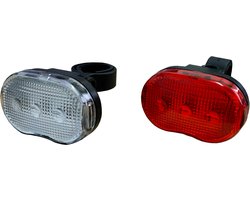 DULA Fietsverlichting - Voor en Achter - Fietslamp set Wit - Rood - Fietslampjes - 1 set