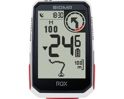 GPS Fietscomputer Sigma ROX 4.0 GPS met standaard stuurhouder - wit