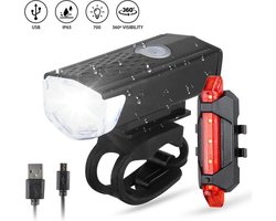 RAMBUX® - Fietsverlichting Set – USB Oplaadbare Fietslamp Voor & Achter