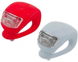 Fietslampjes LED - set wit en rood - waterdicht - inclusief batterijen