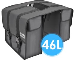 COOLJORNEY® RainSafe Fietstas - Dubbele Fietstas - Waterdichte Fietstassen voor Elektrische Fietsen - Zwart - 46L