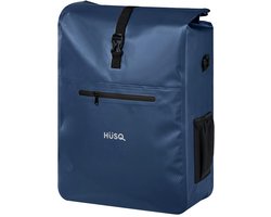 HÜSQ Fietstas | enkele Fietszak van 31 Liter | Sterk en Waterdicht | Extra ruim | Afneembaar | Marine Blauw