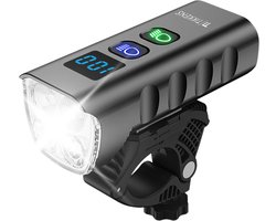 Tikkens LED Fietsverlichting 1600 Lumen - Fietslamp USB Oplaadbaar - Fietsverlichting met Powerbank - Voorlicht MTB & Racefiets Verlichting - Waterdicht Fietslicht