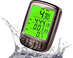 Kilometerteller fiets / digitaal / digitale kilometerteller / LCD / waterdicht / vele functies / zwart / draadloos / snelheidsmeter fiets