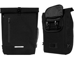 LifeGoods Enkele Fietstas - Compact - Schoudertas en Rugtas - 25L - Ronde Bagagedragers - Waterdicht - Zwart