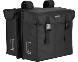 Basil Mara XXL Dubbele Fietstas – 47L – Zwart – Waterafstotend – Reflecterend – Voor Elektrische- & Stadsfiets – Ideaal voor Boodschappen & Tochten