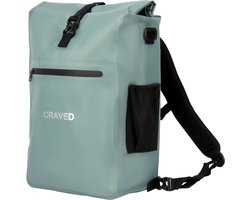 Craved Enkele Fietstas 3 in 1 - 28L - Geschikt voor E-Bikes - Caribisch Blauw - Waterdicht - Met schouderband - Laptop vak
