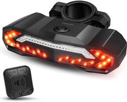 BikePro Fiets Achterlicht met Richtingaanwijzer en Fietsalarm - IP54 Waterdicht - USB Oplaadbaar - Fietslicht - Fietsverlichting