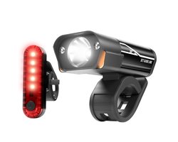 ACROPAQ Fietsverlichting 350 lumen - Oplaadbare fietslamp USB - Aluminium verlichting fiets - Regenbestendige verlichting