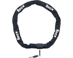 LLOCX Kettingslot van 1 Meter + 2 Sleutels - 5mm Roestvrij Staal - 900gr. Aluminium - Krasvrij en Scheurvrij - Zwarte Sleeve - Sluiting met Anti-Stofklep