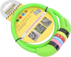 Stahlex Ø10mm / 65cm kabelslot schlechts 230g met cijferslot | Het eerste fietsslot voor uw kind | Groen