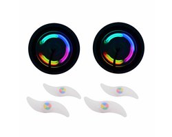 Spaakverlichting - 4x stuks - fiets wieldecoratie - 12 cm - multicolor - fietsverlichting