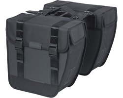 Basil Tour - Waterproof dubbele fietstas MIK - 28L- Zwart - 100% waterdicht - ton-sur-ton-reflectie