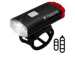 Helmlamp LED Fietsverlichting - Helm Voorlicht & Achterlicht - USB Oplaadbaar, Waterdicht Fietslampje, Zwart