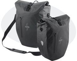 Voltano Luxe Fietstas 28L - Enkele Pakaftas - Zwart - 100% Waterdicht