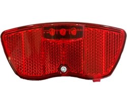 Falkx Achterlicht LED - 3 Sterren - 80mm Montage - Inclusief Batterijen - Reflector Functie