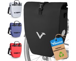 Valkental - Waterdichte bagagedragertas - ValkBasic - Zwart - 20L capaciteit - Fietstas voor bagagedrager met reflectoren in zwart
