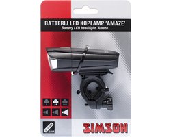 Simson Krachtige LED fietskoplamp - 25 LUX - Eenvoudige montage - Inclusief batterijen