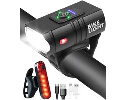 Fietslamp - Voor- en achterlicht - Superheldere fietslamp - 6 lichtstanden - USB-oplaadbaar - IPX5 waterdicht - Fietslamp