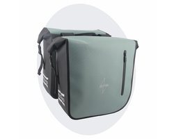 Voltano Dubbele Fietstas Rolltop Luxe E-bike - Zwart / Mintgroen - 48 Liter - 100% Waterdicht - Fietstassen Elektrische Fietsen