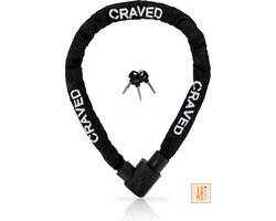 Craved ART3 Kettingslot Iron - 110cm - 3 sleutels - Fietsslot geschikt voor Scooters, Fietsen & E-Bikes - Fietsverzekering - Gehard staal