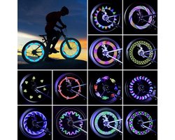 LAANAR® Spaakverlichting Fiets - 30 patronen - Spaakverlichting met bewegingssensor - LED Fietswiel Spaak Licht - 2 Stuks - Voorwiel & Achterwiel Set